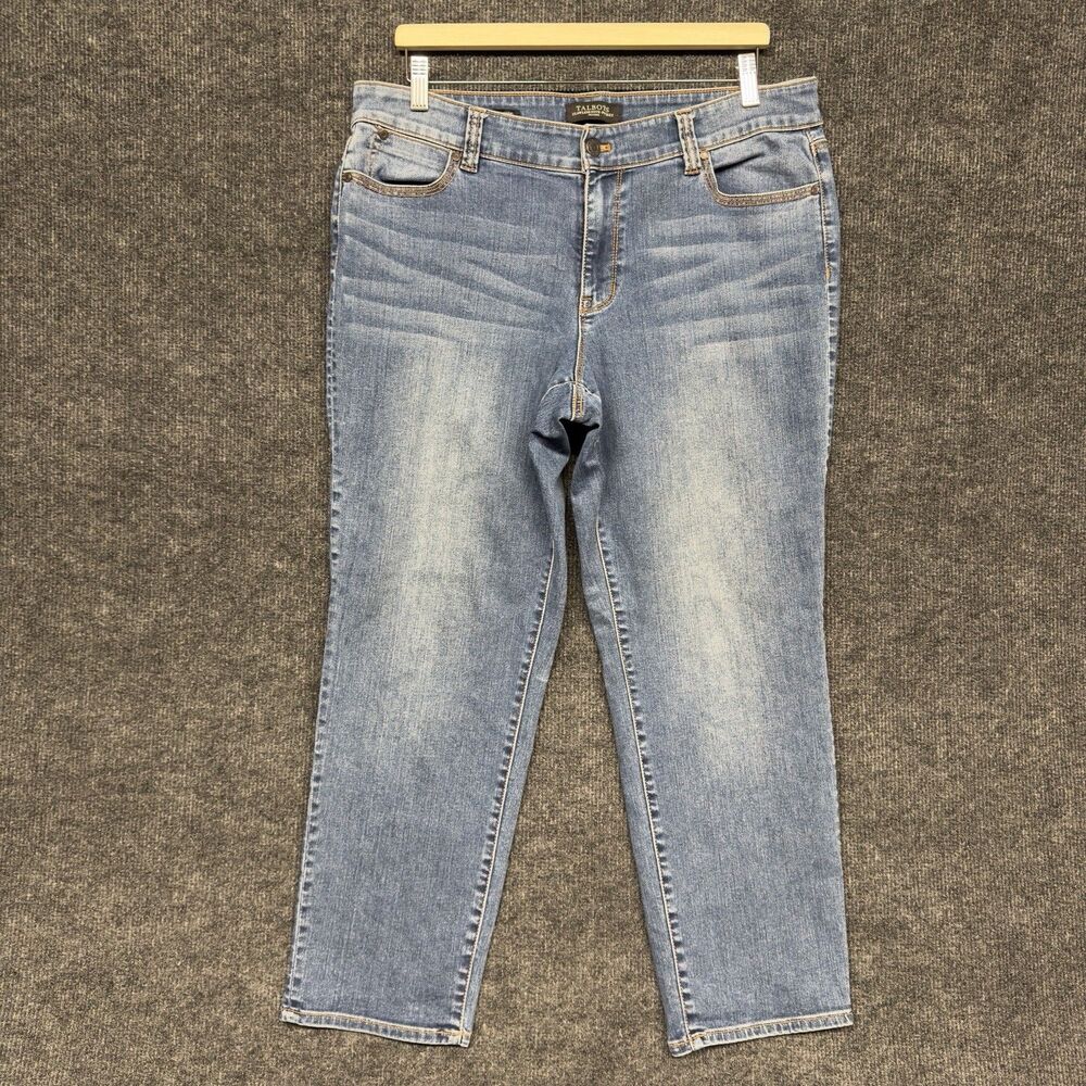 TALBOTS Flawless Five-Pocket Boyfriend Jeans Womens 14P Petite Medium Wash Denim